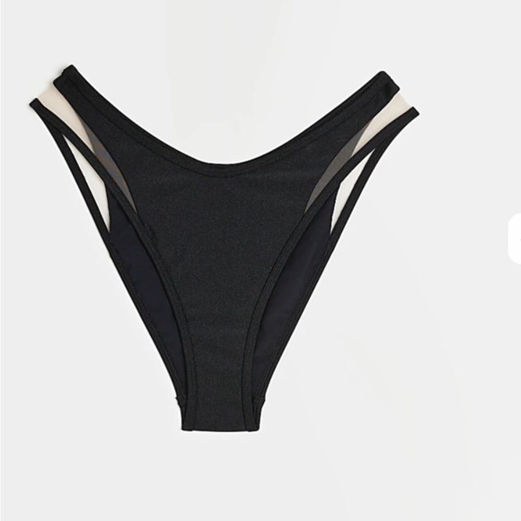River Island Resort Swim Bottom Black Mesh Size 8 NEW NWT Bikini Beach Cruise - Picture 1 of 9